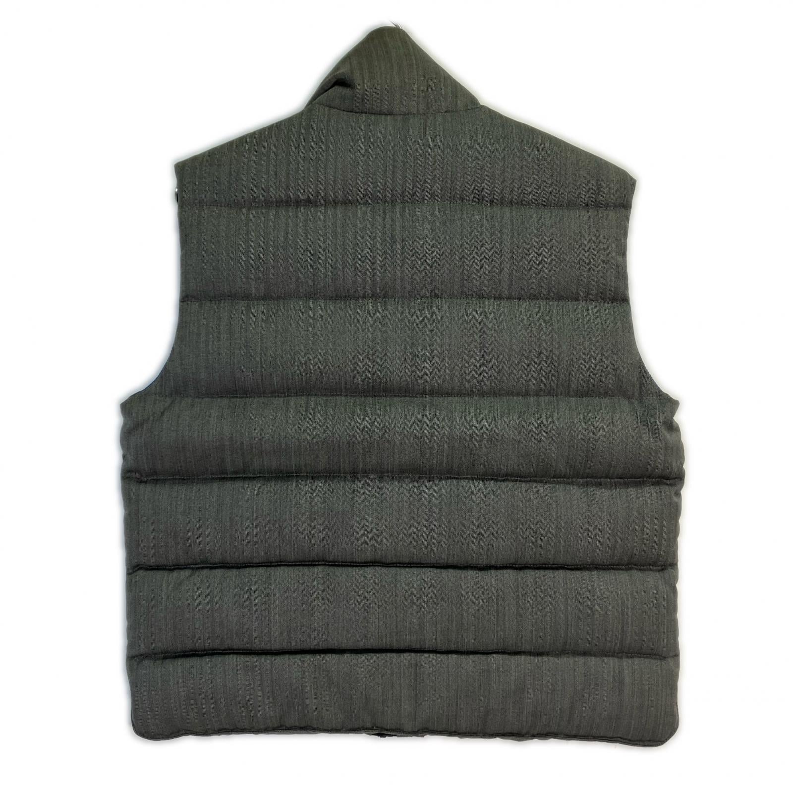 MONCLER Moncler Domestic Regular 43308 Gray Herringbone CHABRE Down Vest Vest