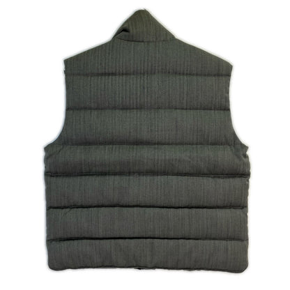 MONCLER Moncler Domestic Regular 43308 Gray Herringbone CHABRE Down Vest Vest