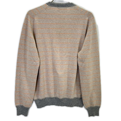 BRUNELLO CUCINELLI 布鲁奈罗·库奇内利 米色系 羊绒 条纹 长袖针织衫 上衣