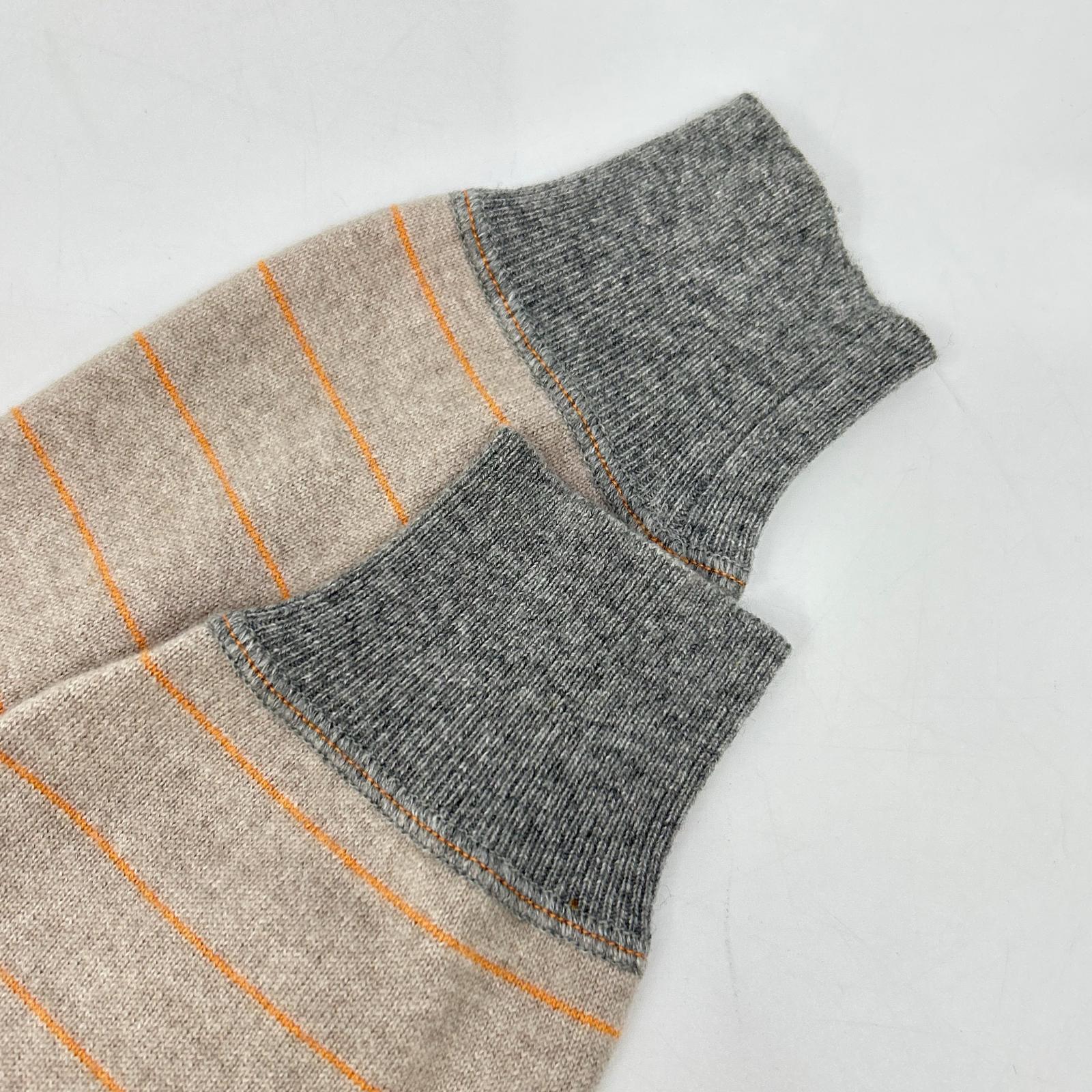 BRUNELLO CUCINELLI 布鲁奈罗·库奇内利 米色系 羊绒 条纹 长袖针织衫 上衣