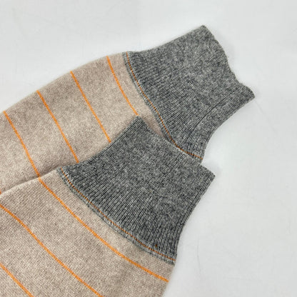 BRUNELLO CUCINELLI 布鲁奈罗·库奇内利 米色系 羊绒 条纹 长袖针织衫 上衣