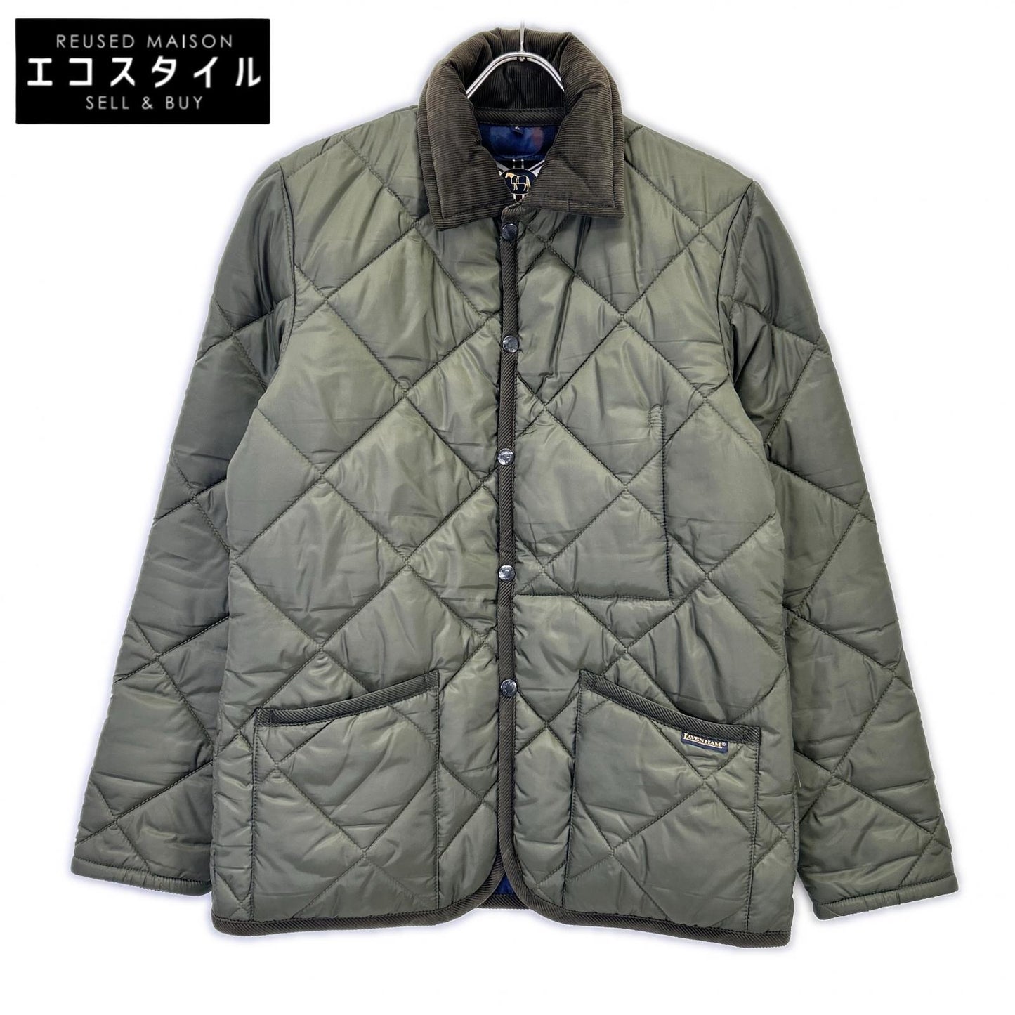 LAVENHAM ラベンハム カーキ 内側ドット柄 キルティングコート ジャケット