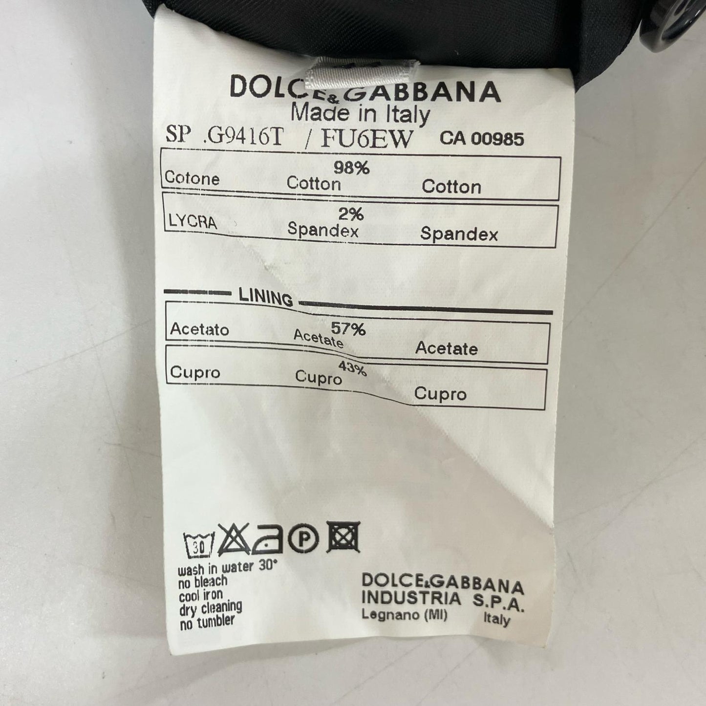DOLCE&GABBANA DOLCE&GABBANA G9416T FU6EW Black Cotton Jacket