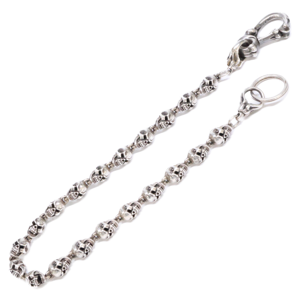 LEATHERS AND TREASURES Sv925 Small Skull wallet chain 20skull