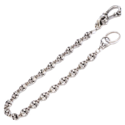 LEATHERS AND TREASURES Sv925 Small Skull wallet chain 20skull
