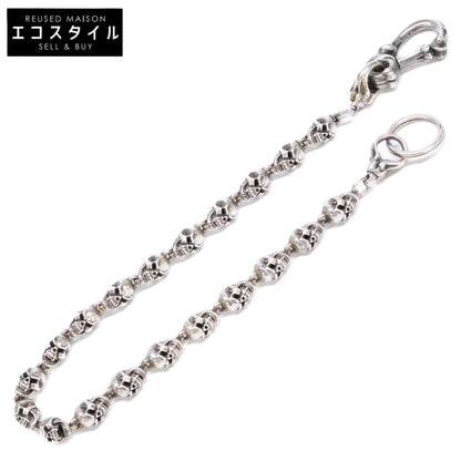 LEATHERS AND TREASURES Sv925 Small Skull wallet chain 20skull