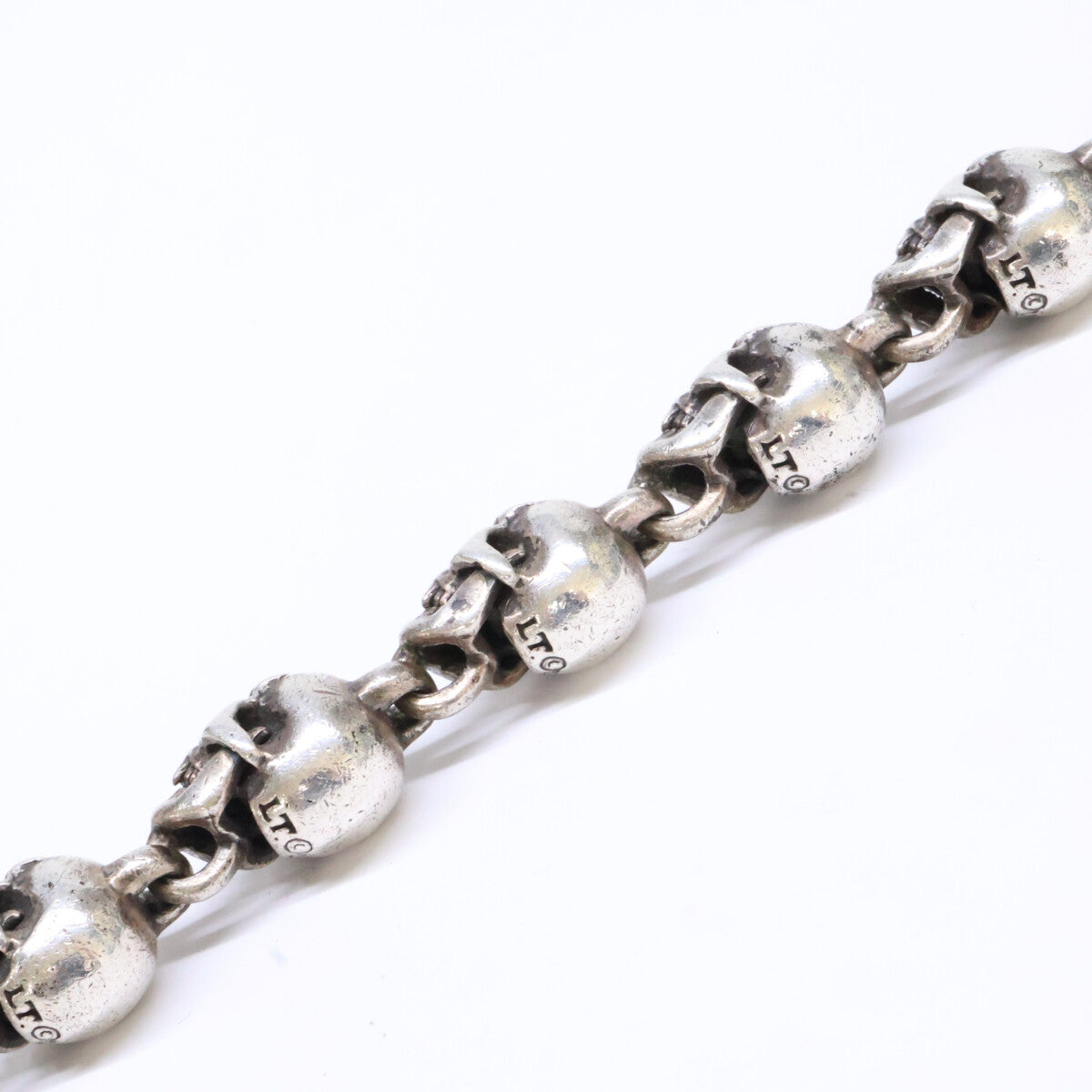 LEATHERS AND TREASURES Sv925 Small Skull wallet chain 20skull
