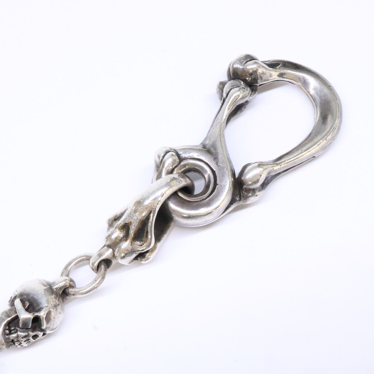 LEATHERS AND TREASURES Sv925 Small Skull wallet chain 20skull