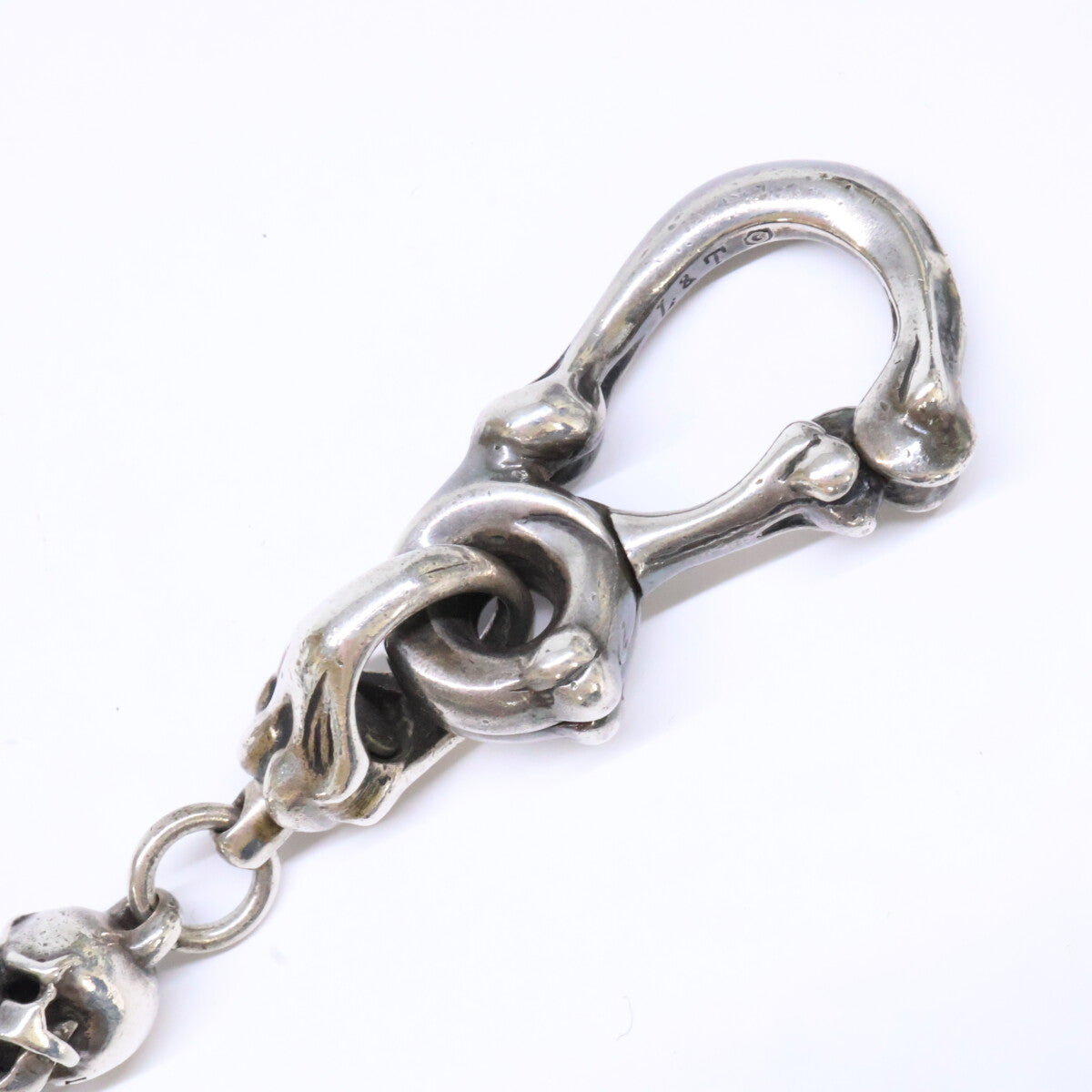 LEATHERS AND TREASURES Sv925 Small Skull wallet chain 20skull