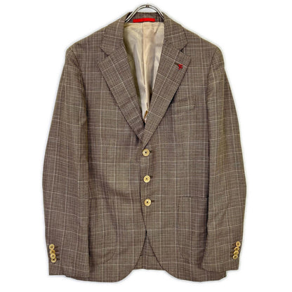 ISAIA イザイア 007173/000 ブラウン ウール×リネン 3Bジャケット ジャケット