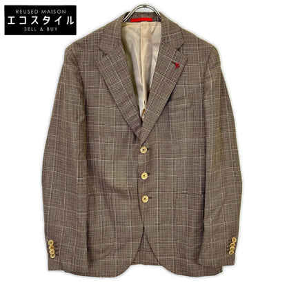ISAIA イザイア 007173/000 ブラウン ウール×リネン 3Bジャケット ジャケット
