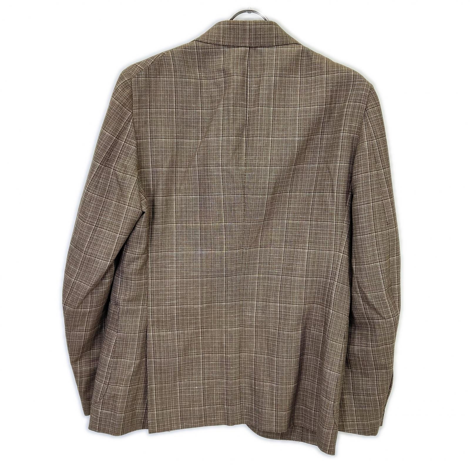 ISAIA イザイア 007173/000 ブラウン ウール×リネン 3Bジャケット ジャケット