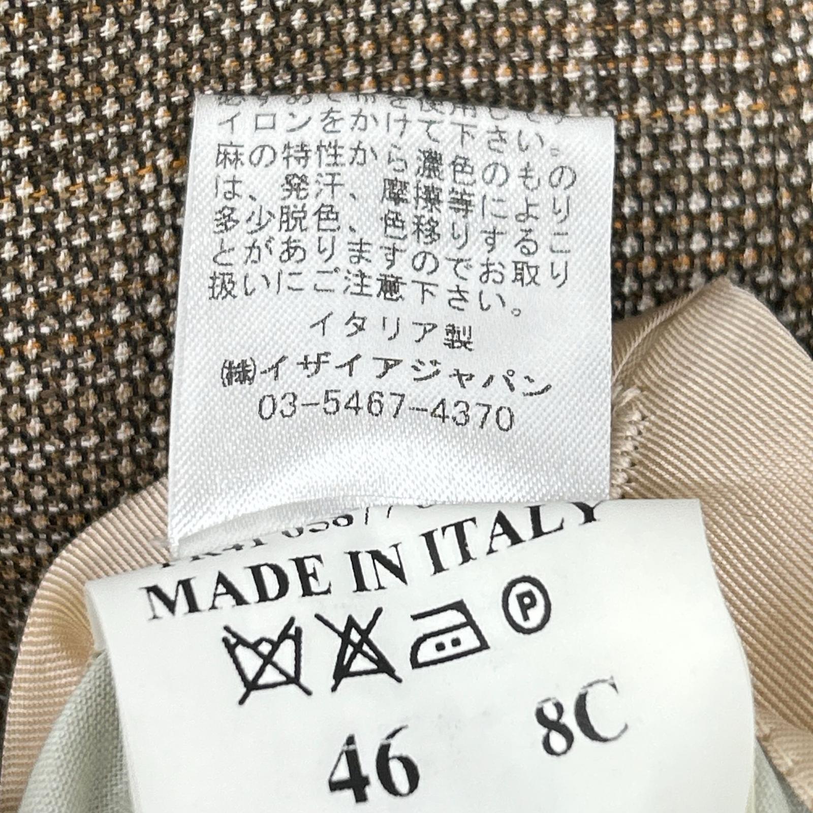 ISAIA イザイア 007173/000 ブラウン ウール×リネン 3Bジャケット ジャケット