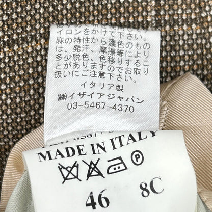 ISAIA イザイア 007173/000 ブラウン ウール×リネン 3Bジャケット ジャケット