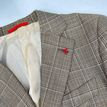 ISAIA イザイア 007173/000 ブラウン ウール×リネン 3Bジャケット ジャケット