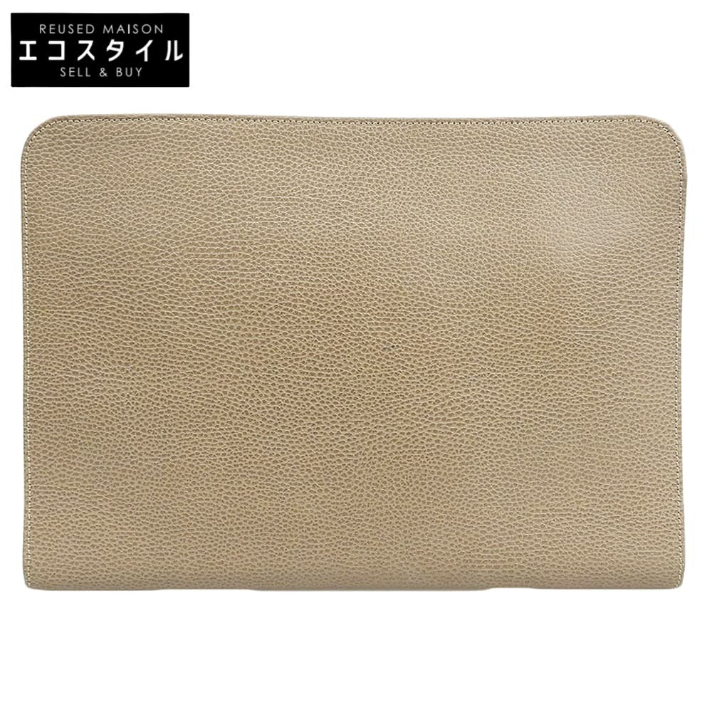 E.MARINELLA Marinella L-shaped zipper clutch bag, second bag, men's leather, brown