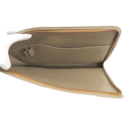 E.MARINELLA Marinella L-shaped zipper clutch bag, second bag, men's leather, brown