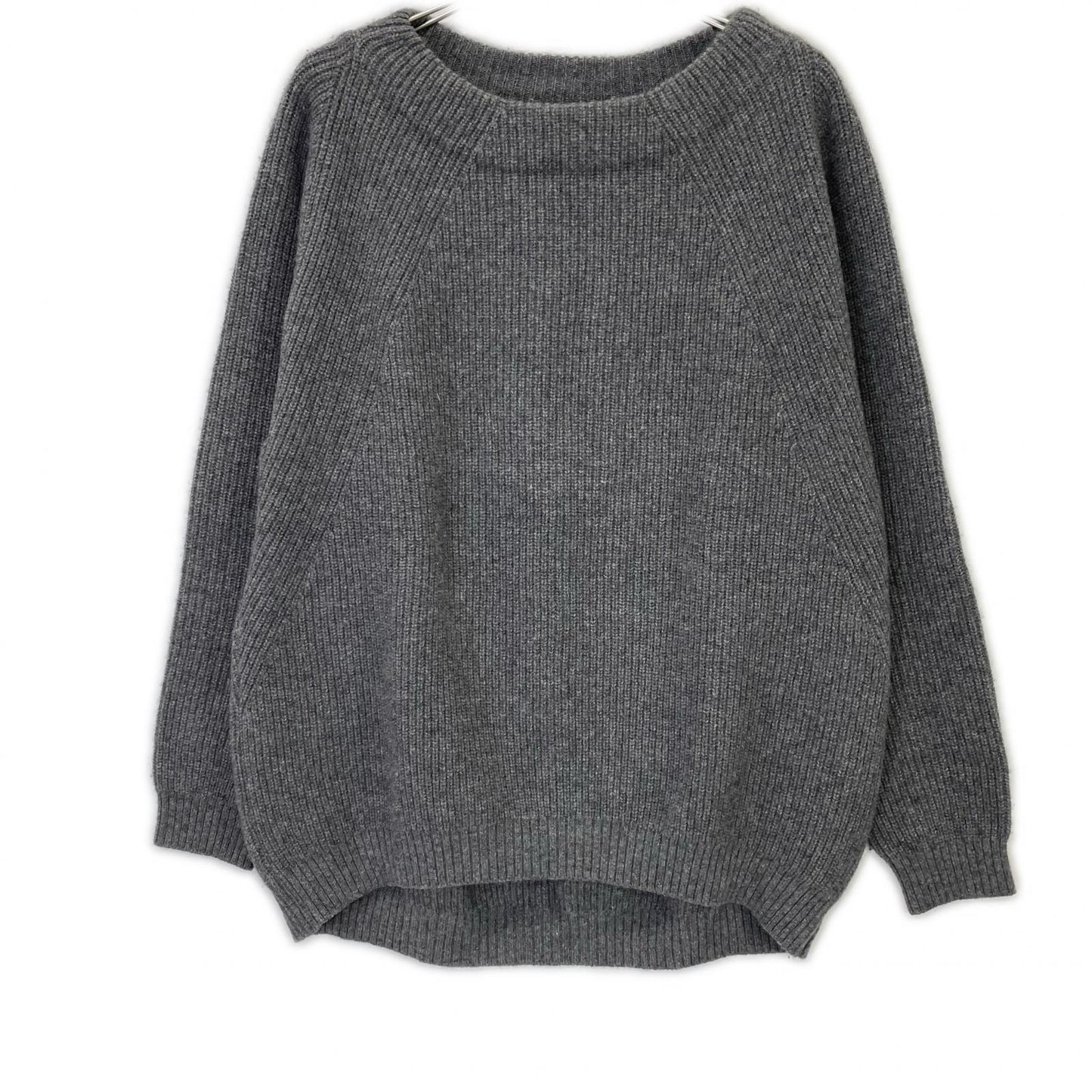 MUSE ミューズ グレー ウール×カシミヤ×シルク OLBIAアゼプルオーバーセーター トップス