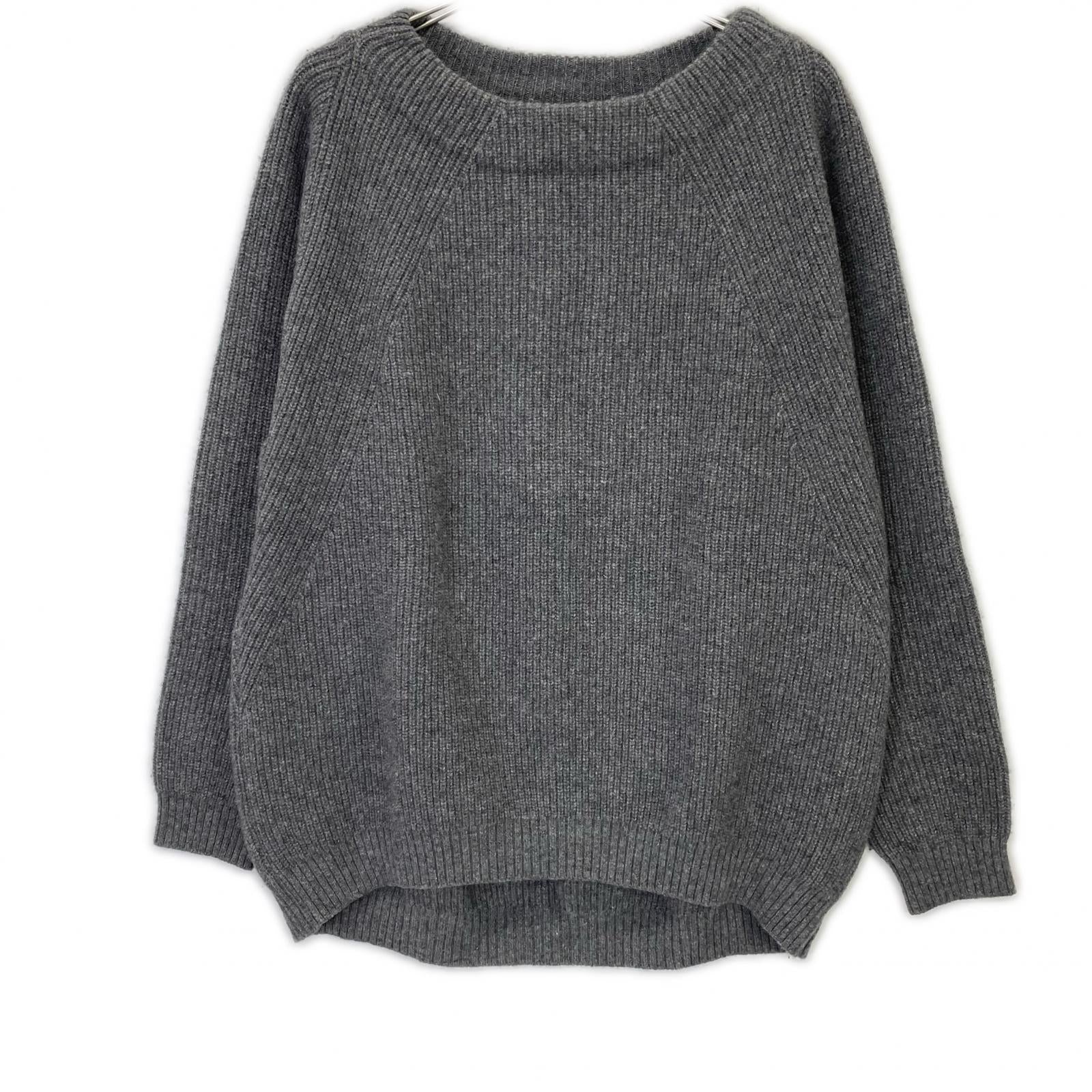MUSE ミューズ グレー ウール×カシミヤ×シルク OLBIAアゼプルオーバーセーター トップス