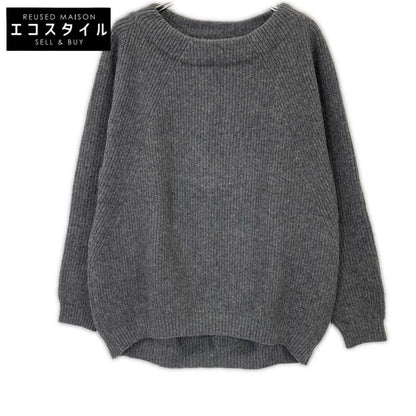 MUSE ミューズ グレー ウール×カシミヤ×シルク OLBIAアゼプルオーバーセーター トップス
