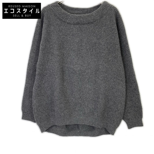 MUSE ミューズ グレー ウール×カシミヤ×シルク OLBIAアゼプルオーバーセーター トップス