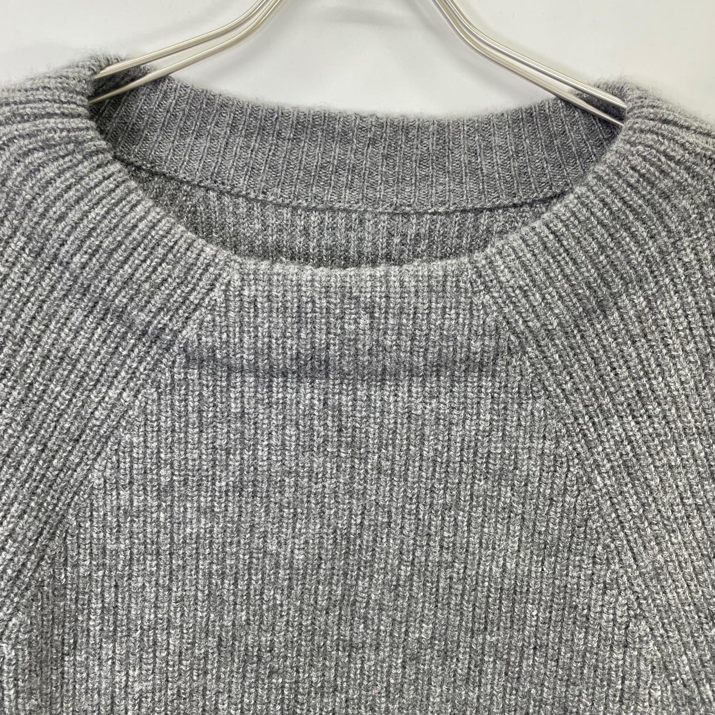 MUSE ミューズ グレー ウール×カシミヤ×シルク OLBIAアゼプルオーバーセーター トップス