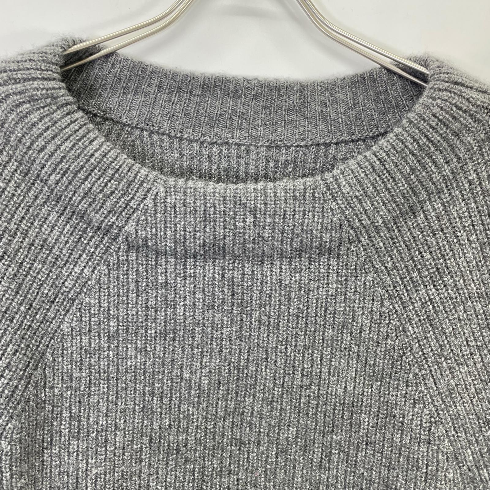 MUSE ミューズ グレー ウール×カシミヤ×シルク OLBIAアゼプルオーバーセーター トップス