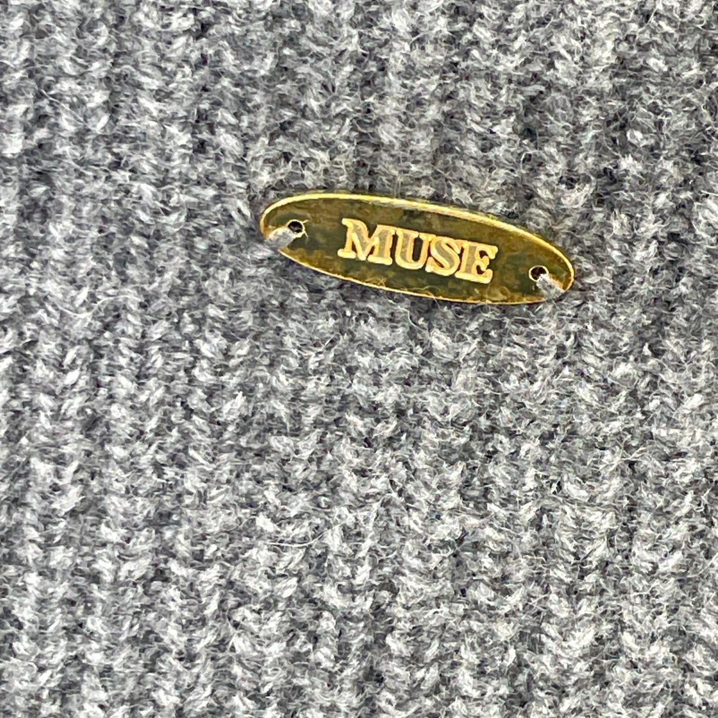 MUSE ミューズ グレー ウール×カシミヤ×シルク OLBIAアゼプルオーバーセーター トップス