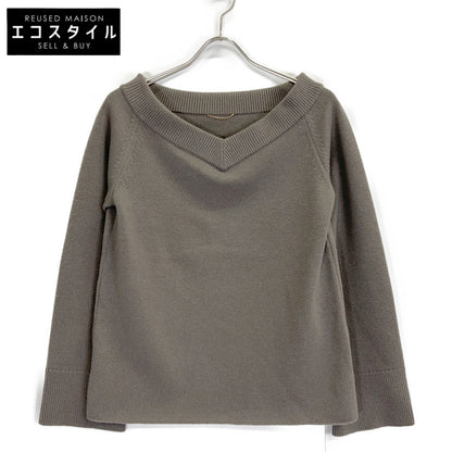 2e MUSEE D'UJI De Deuxieme Musee d'Uji Brown 100% Wool Mid-Gauge V-Neck Knit Top