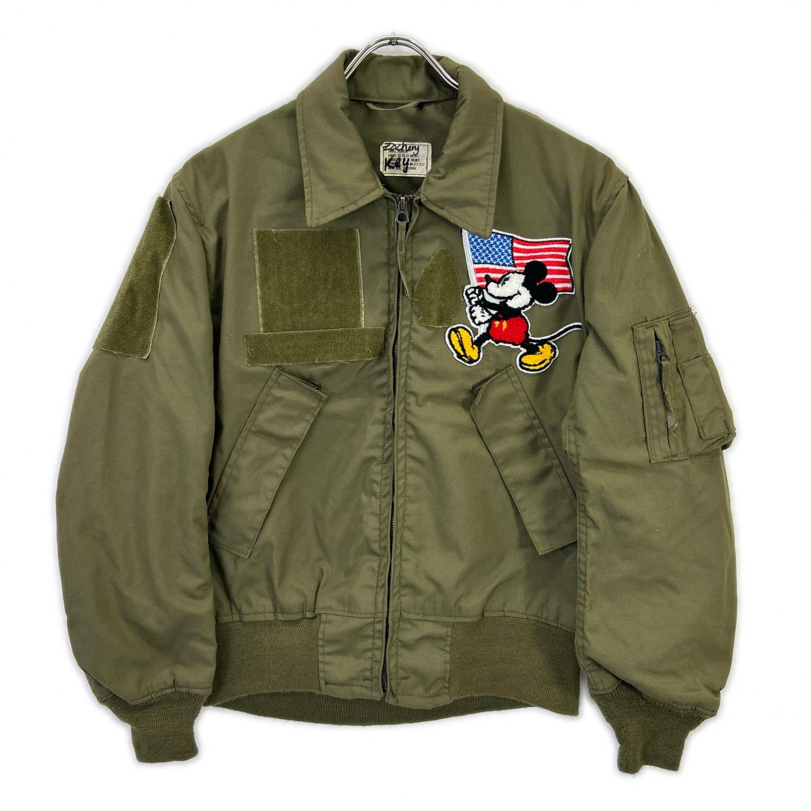 MILITARY ミリタリー カーキ 80年製 ミッキーパッチ付 CVC タンカースジャケット ジャケット