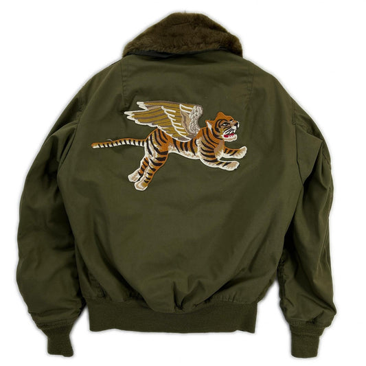 MILITARY Khaki Raccoon Fur Custom CVC Helicopter Crew Jacket