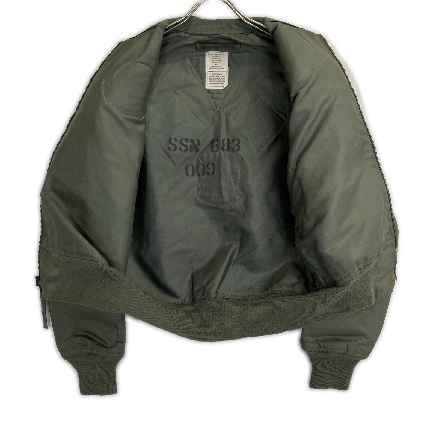 MILITARY ミリタリー カーキ 88年製 パッチ付き CWU36-P フライトジャケット ジャケット