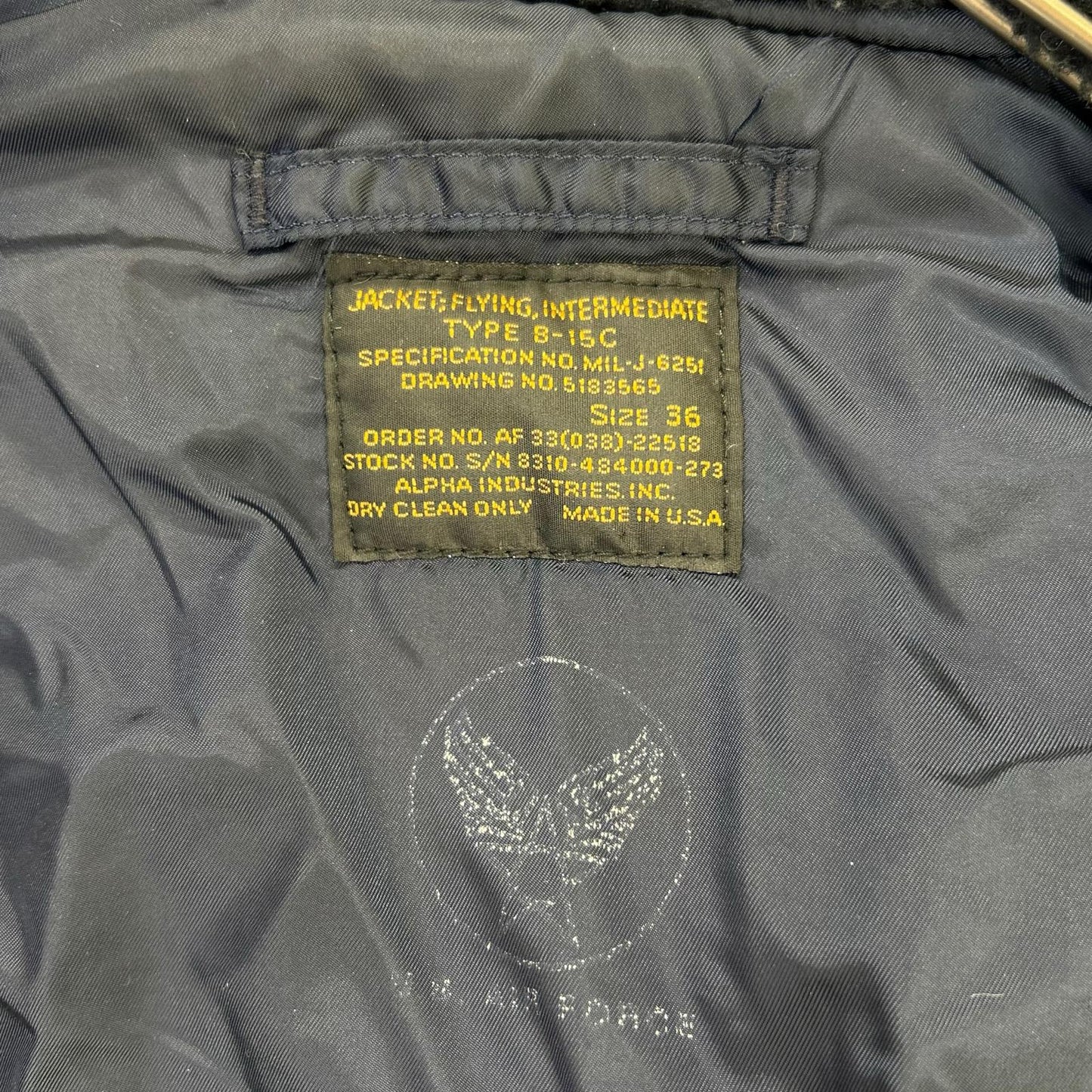 ALPHA INDUSTRIES アルファインダストリーズ ネイビー B-15D 50s復刻 フライトジャケット ジャケット