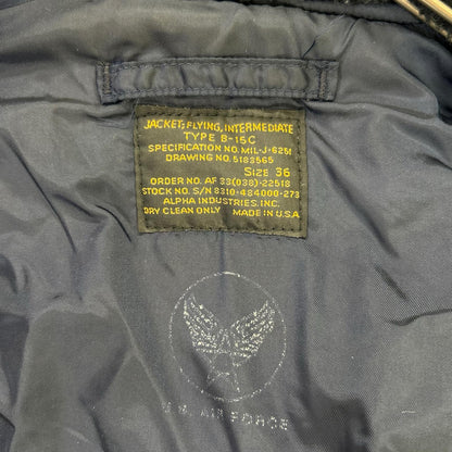 ALPHA INDUSTRIES アルファインダストリーズ ネイビー B-15D 50s復刻 フライトジャケット ジャケット