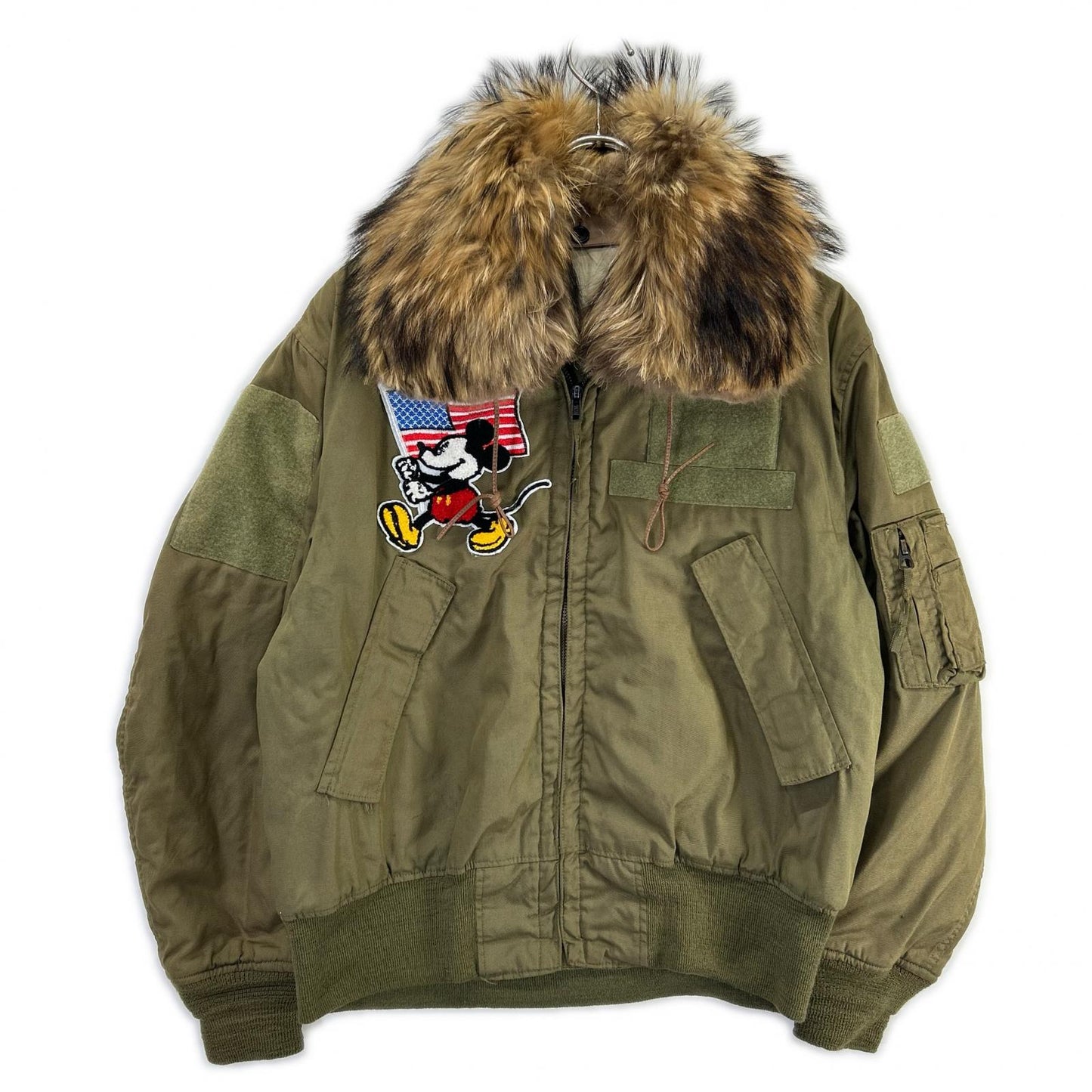 MILITARY ミリタリー カーキ ファーカスタム CVCヘリクルーフライトジャケット ジャケット