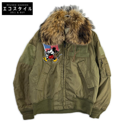 MILITARY Military Khaki Fur-Customized CVC Helicrew Flight Jacket Jacket
