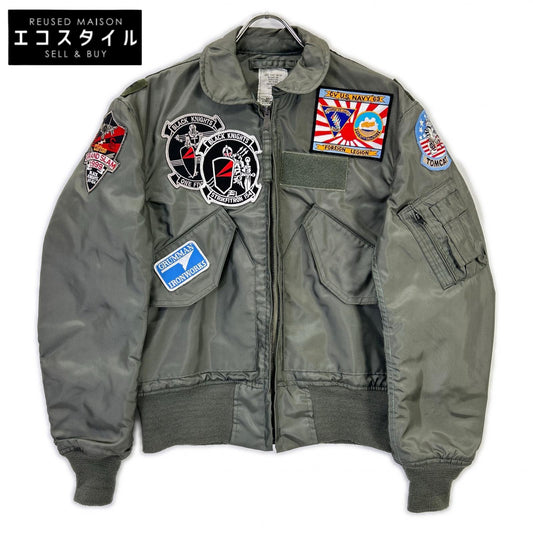 MILITARY ミリタリー カーキ 86年製 CWU36-P BLACK KNIGHTパッチ付き フライトジャケット ジャケット