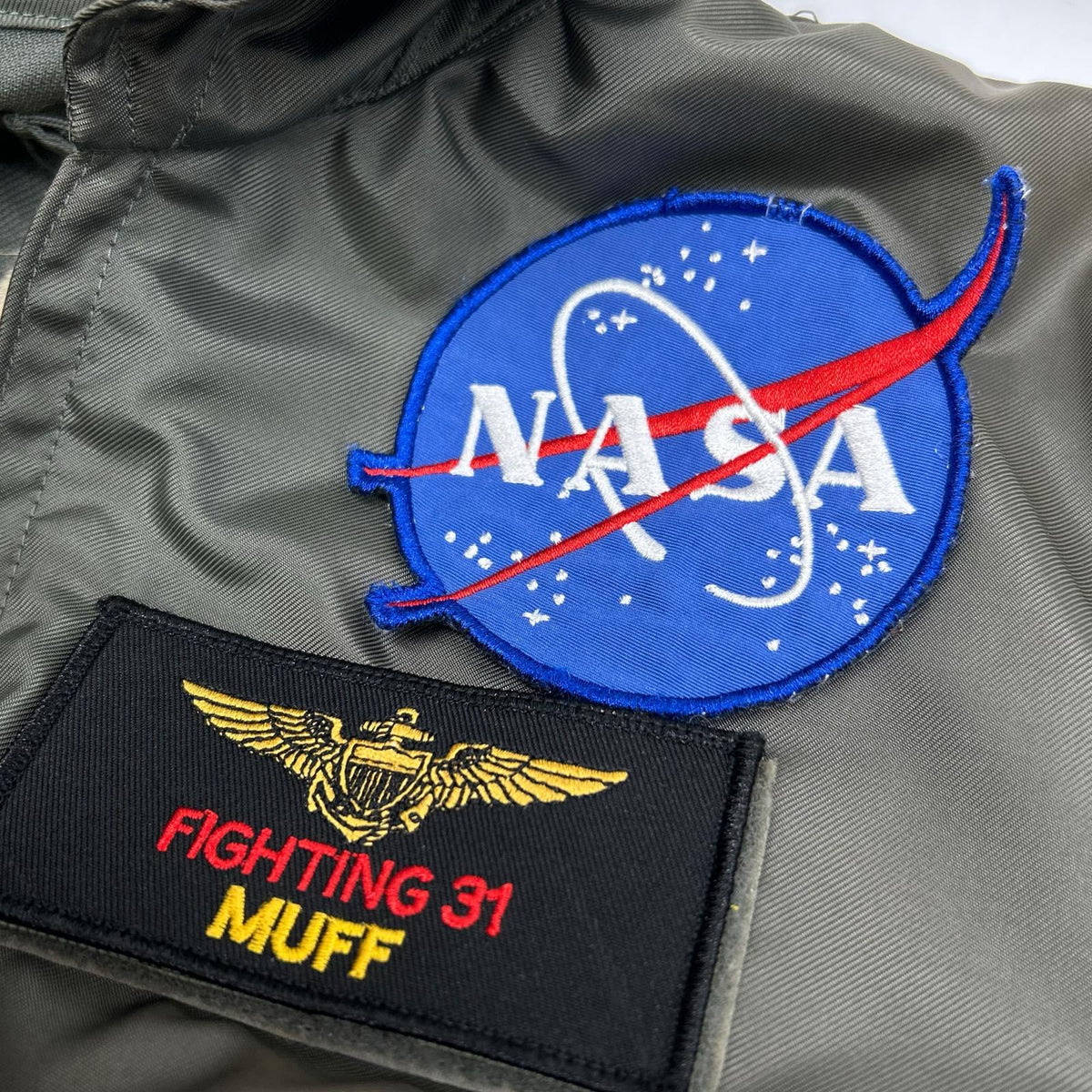 MILITARY Military Khaki 1979 CWU36-P NASA patch early flight jacket Jacket