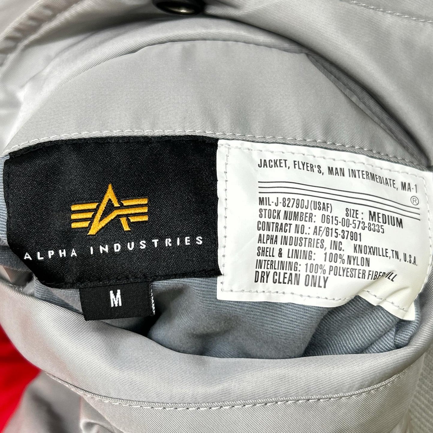 ALPHA INDUSTRIES 阿尔法工业 银色 阿波罗 MA-1 飞行夹克