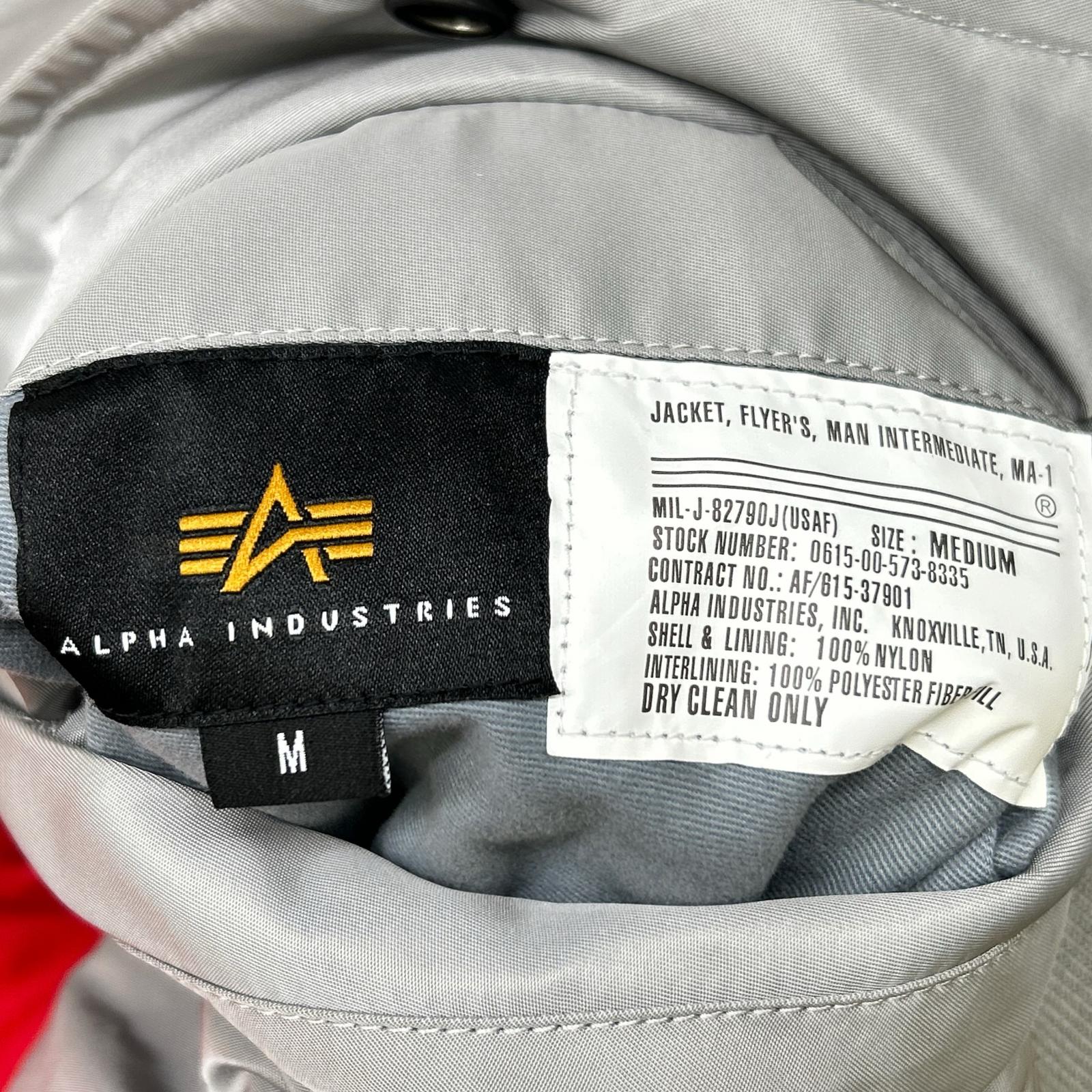ALPHA INDUSTRIES 阿尔法工业 银色 阿波罗 MA-1 飞行夹克