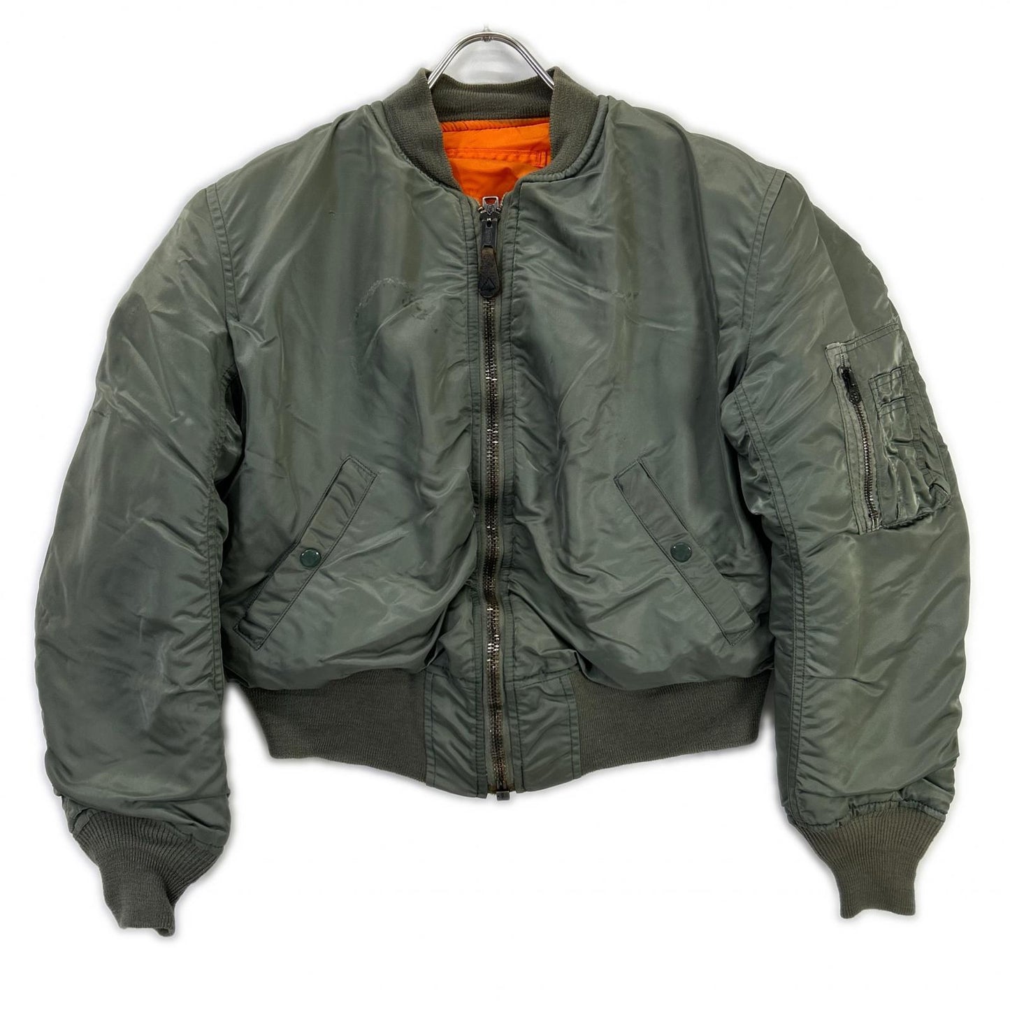 ALPHA INDUSTRIES 阿尔法工业 卡其色 MA-1 1968年复刻款 带补丁飞行夹克 外套