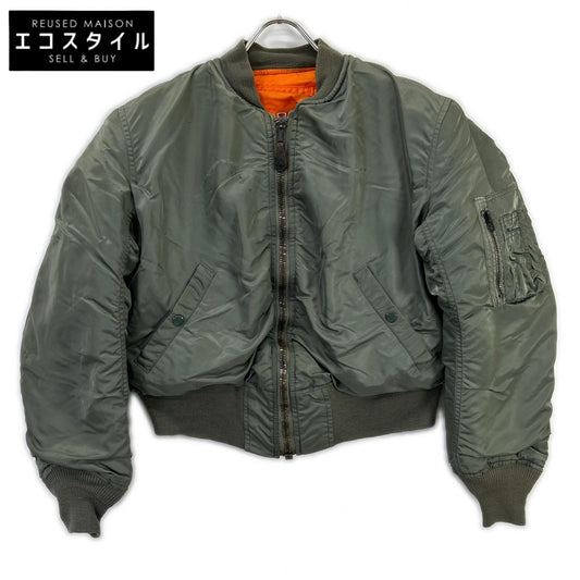 ALPHA INDUSTRIES Alpha Industries Khaki MA-1 1968 Reproduction with Patches Flight Jacket