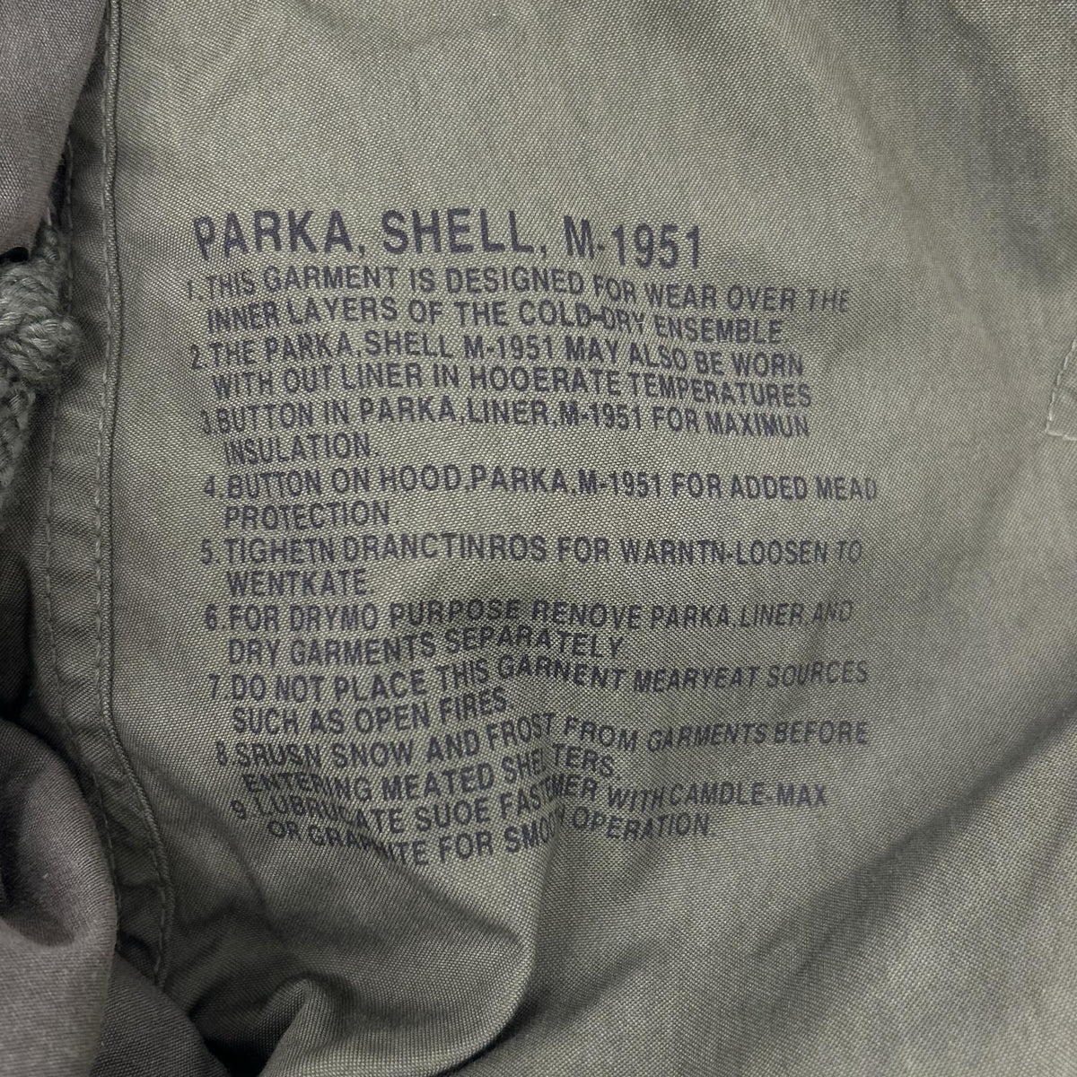 MILITARY Military Khaki 1950s M51 fishtail parka hood set Jacket