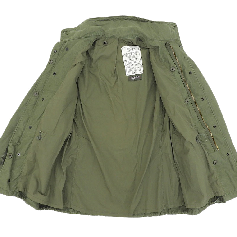 ALPHA INDUSTRIES アルファインダストリーズ M65 フィールド ジャケット フード付 メンズ カーキグリーン SMALL REGULAR USA製 ジャケット