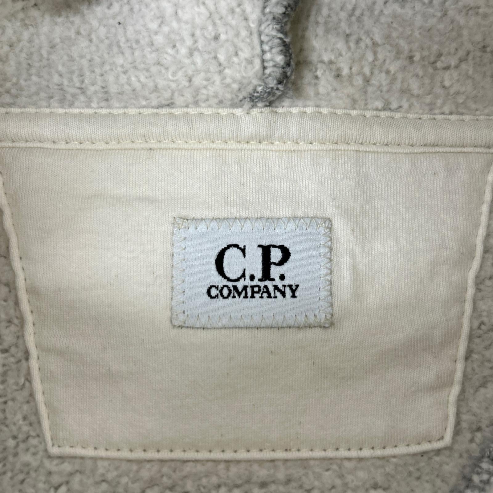 C.P.COMPANY C.P.公司 24AW 灰色 徽标 抓绒连帽卫衣 上衣