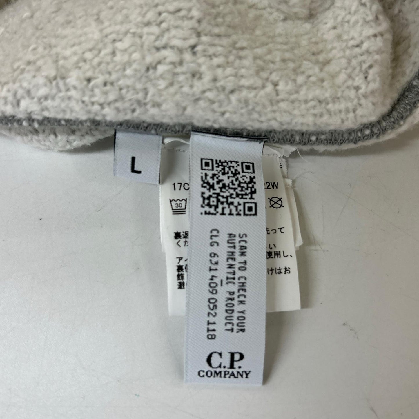 C.P.COMPANY C.P.公司 24AW 灰色 徽标 抓绒连帽卫衣 上衣