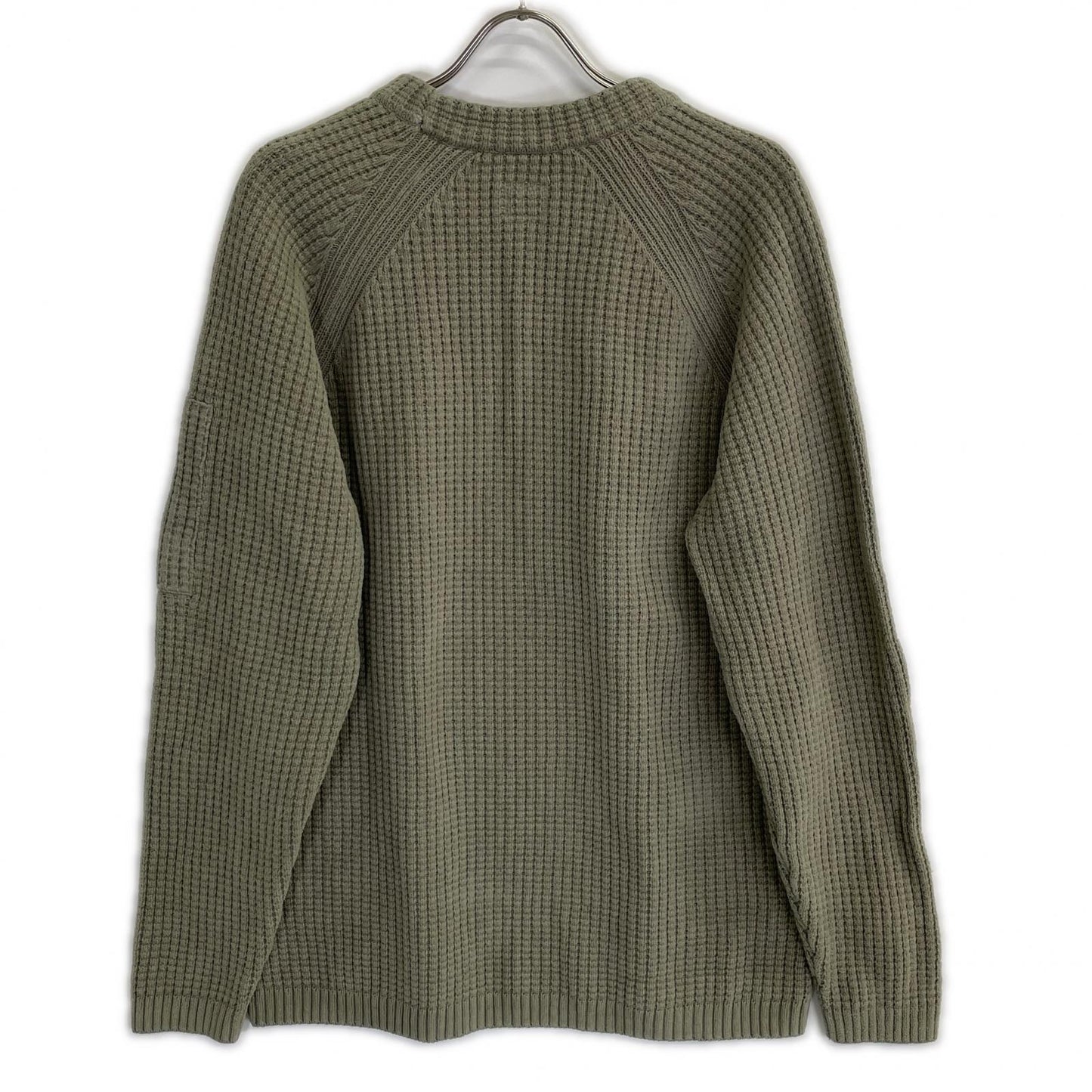 C.P.COMPANY C.P. Company 25AW Khaki Cotton Chenille Crewneck Lens Sweater Tops