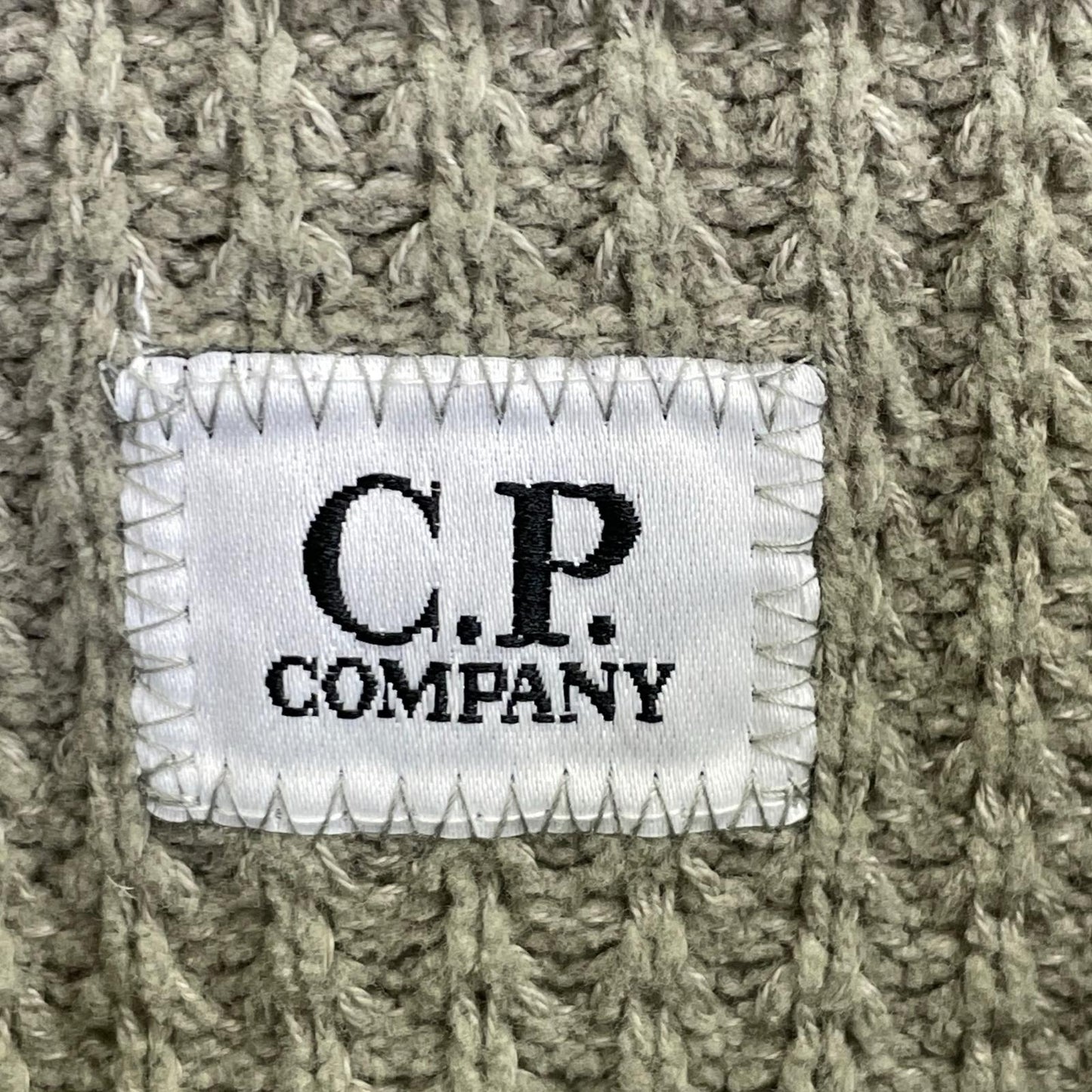 C.P.COMPANY C.P. Company 25AW Khaki Cotton Chenille Crewneck Lens Sweater Tops