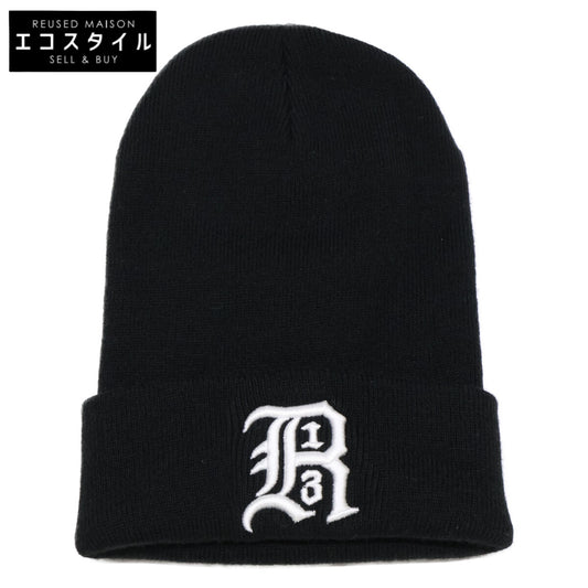 R13 アールサーティーン R13A5002-01 R13 SKULLY HAT ロゴエンブロイダリー ビーニー ニット帽 帽子