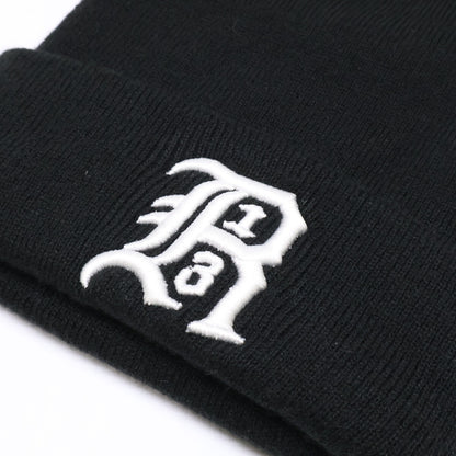 R13 R13A5002-01 R13 SKULLY HAT 标志刺绣冷帽 针织帽 帽子 O/S 男士